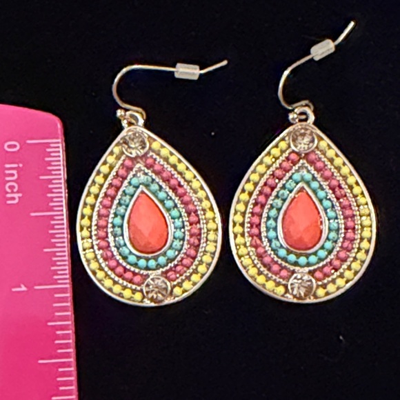 Colorful Teardrop Earrings - Picture 3 of 4